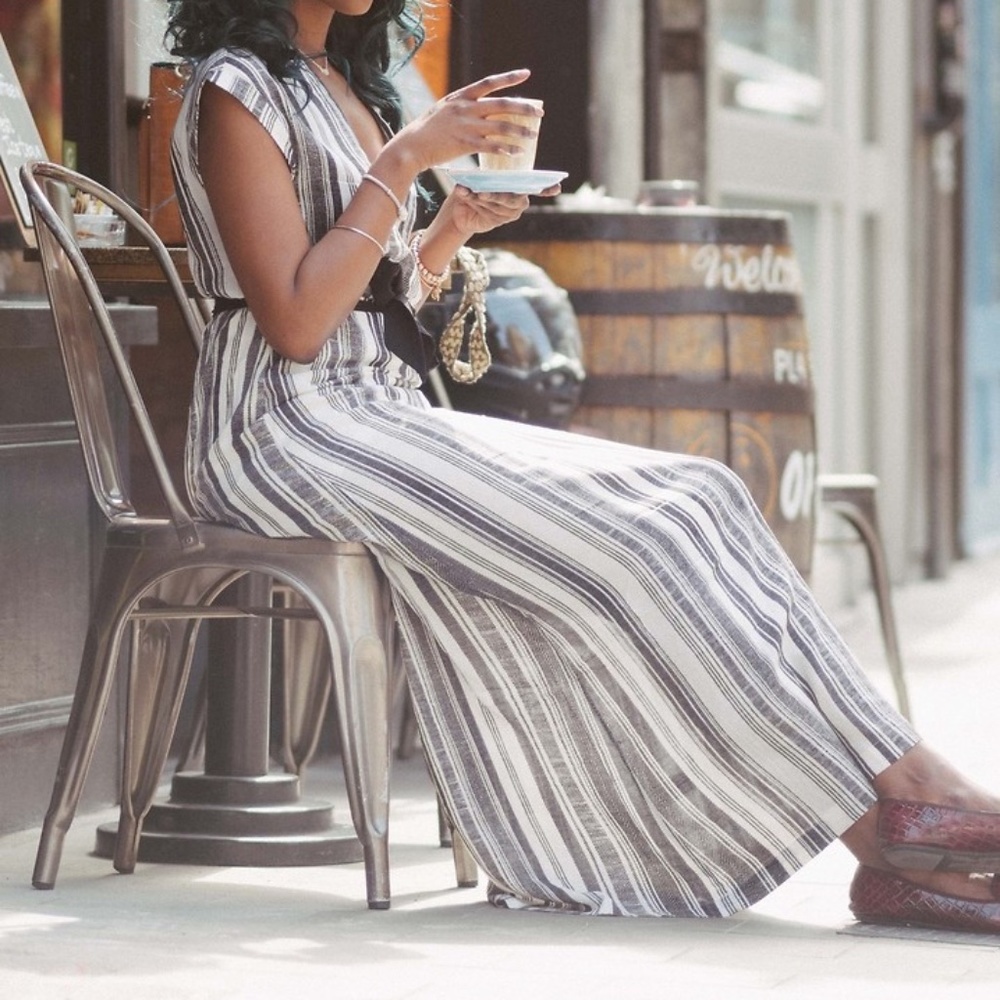H&M Striped Maxi Dress